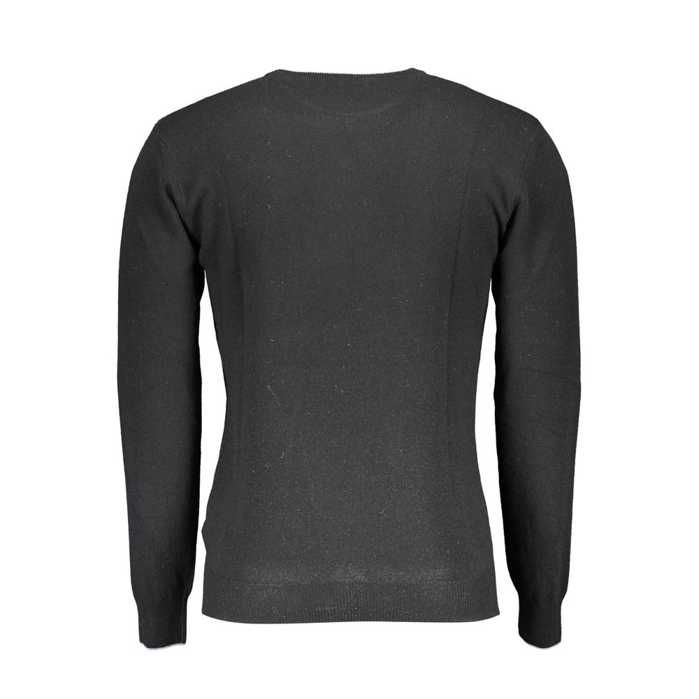 Sweater by U.S. POLO ASSN. for men in wool black features an tactile silhouette, showcasing a sophisticated and tactile for a refined finish.