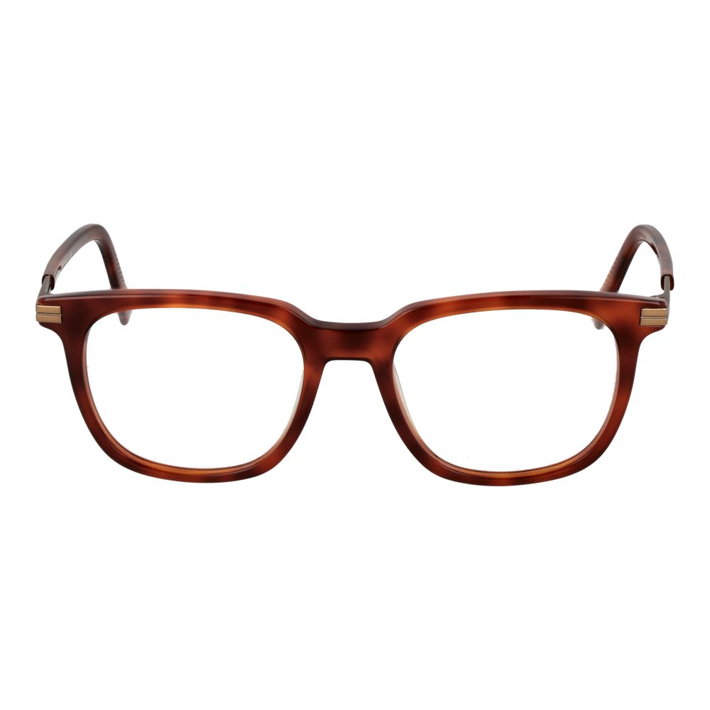 Eyeglasses Frames by Ermenegildo Zegna for unisex in acetate brown features an refined silhouette, showcasing a sophisticated brown coloured frame and refined full-frame frame design for a refined look.