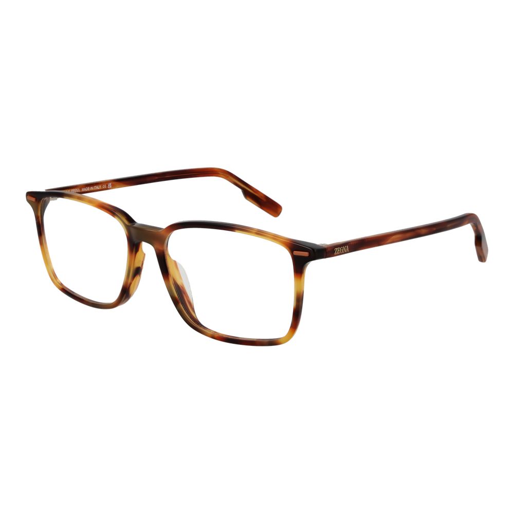 Eyeglasses Frames by Ermenegildo Zegna for unisex in acetate and brown showcases an refined full-frame frame design featuring a sophisticated brown coloured frame for an refined and refined aesthetic.