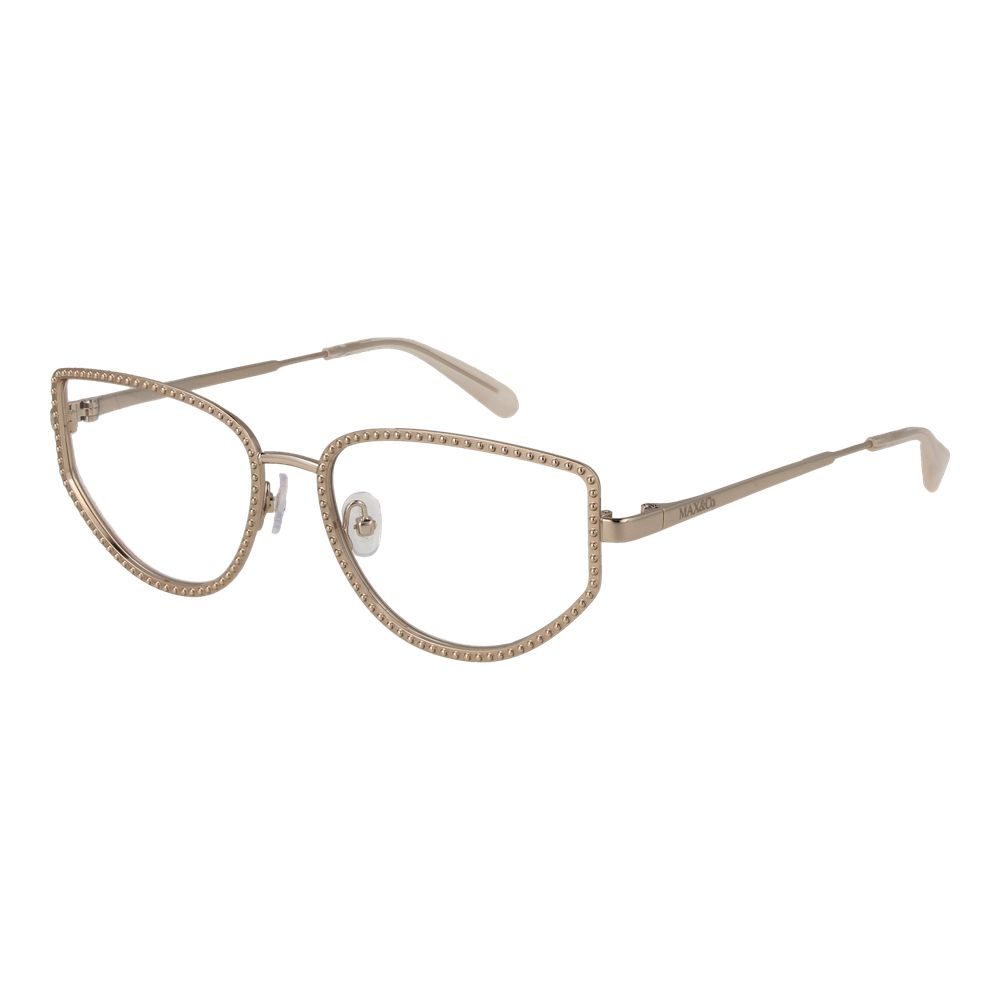 Eyeglasses Frames by Max & Co for women in metal gold features a refined silhouette, showcasing a refined gold coloured frame and full-frame frame design for a sophisticated, premium look.