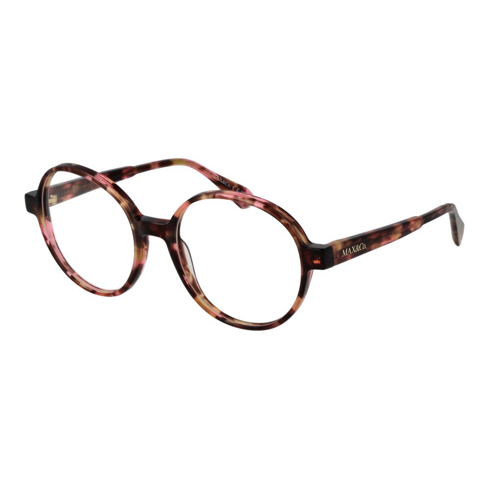Eyeglasses Frames by Max & Co for women in acetate brown features an refined silhouette, showcasing a sophisticated brown coloured frame and refined full-frame frame design for a refined look.