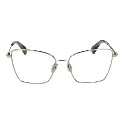 Eyeglasses Frames by Max Mara for women in metal silver features an refined silhouette, showcasing a sophisticated silver coloured frame and refined full-frame frame design for a refined look.