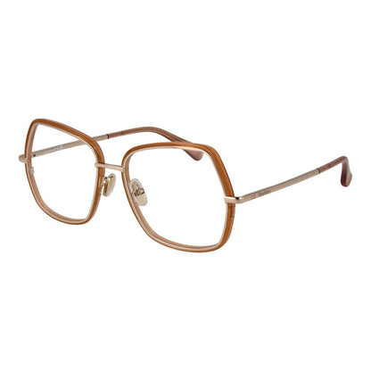 Eyeglasses Frames by Max Mara for women in metal gold features an refined silhouette, showcasing a sophisticated gold coloured frame and refined full-frame frame design for a refined look.
