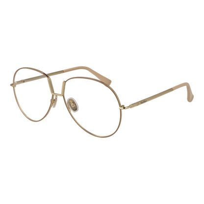 Eyeglasses Frames by Max Mara for women in metal and beige showcases a refined silhouette, detailed with a beige coloured frame finish and a sophisticated full-frame frame design.