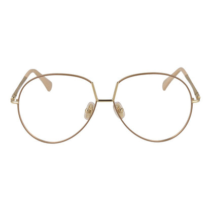 Eyeglasses Frames by Max Mara for women in metal beige features a refined silhouette, showcasing a refined beige coloured frame and full-frame frame design for a sophisticated, premium look.