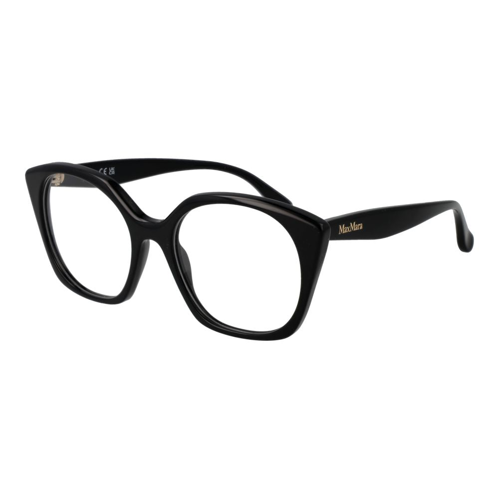 Eyeglasses Frames by Max Mara for women in acetate black features an refined silhouette, showcasing the refined black coloured frame and sophisticated full-frame frame design.