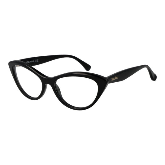 Eyeglasses Frames by Max Mara for women in acetate black showcases a reflective silhouette, artfully incorporating a sophisticated black coloured frame with a distinct full-frame frame design.