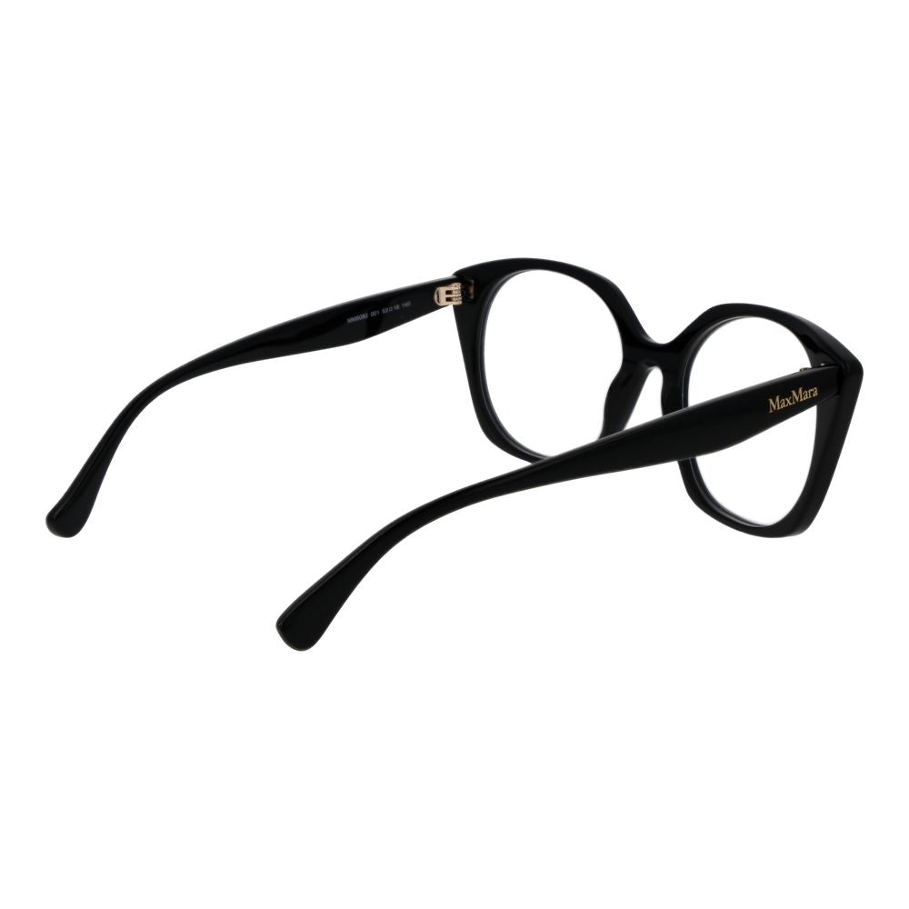 Eyeglasses Frames by Max Mara for women in acetate black showcases a refined full-frame frame design with a refined black coloured frame finish for a refined and sophisticated look.