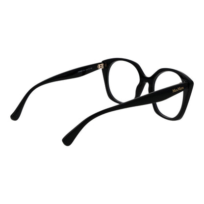 Eyeglasses Frames by Max Mara for women in acetate black showcases a refined full-frame frame design with a refined black coloured frame finish for a refined and sophisticated look.