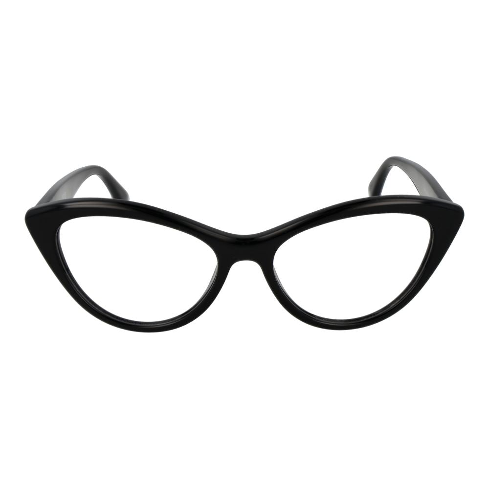 Eyeglasses Frames by Max Mara for women in acetate and black showcases an refined full-frame frame design featuring a sophisticated black coloured frame for an refined and refined aesthetic.