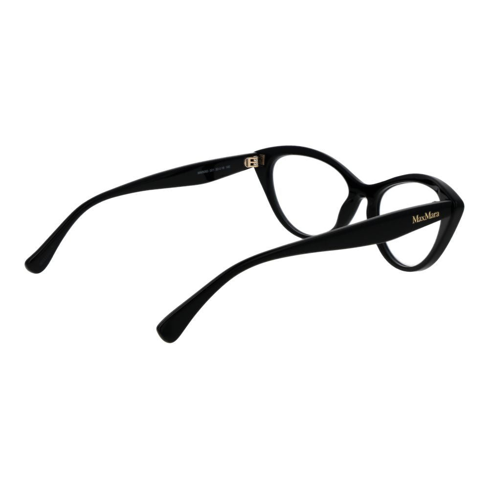 Eyeglasses Frames by Max Mara for women in acetate black features a refined silhouette, showcasing a refined black coloured frame and full-frame frame design for a sophisticated, premium look.
