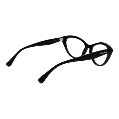 Eyeglasses Frames by Max Mara for women in acetate black features a refined silhouette, showcasing a refined black coloured frame and full-frame frame design for a sophisticated, premium look.