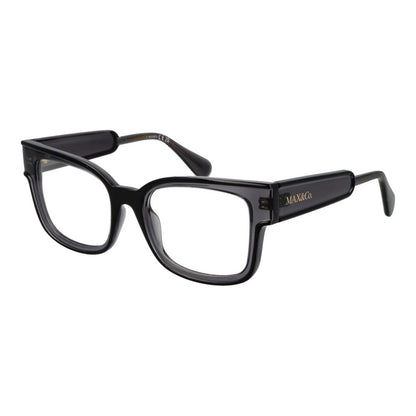 Eyeglasses Frames by Max & Co for women in stainless steel black showcases a reflective silhouette, artfully incorporating a sophisticated black coloured frame with a distinct full-frame frame design.