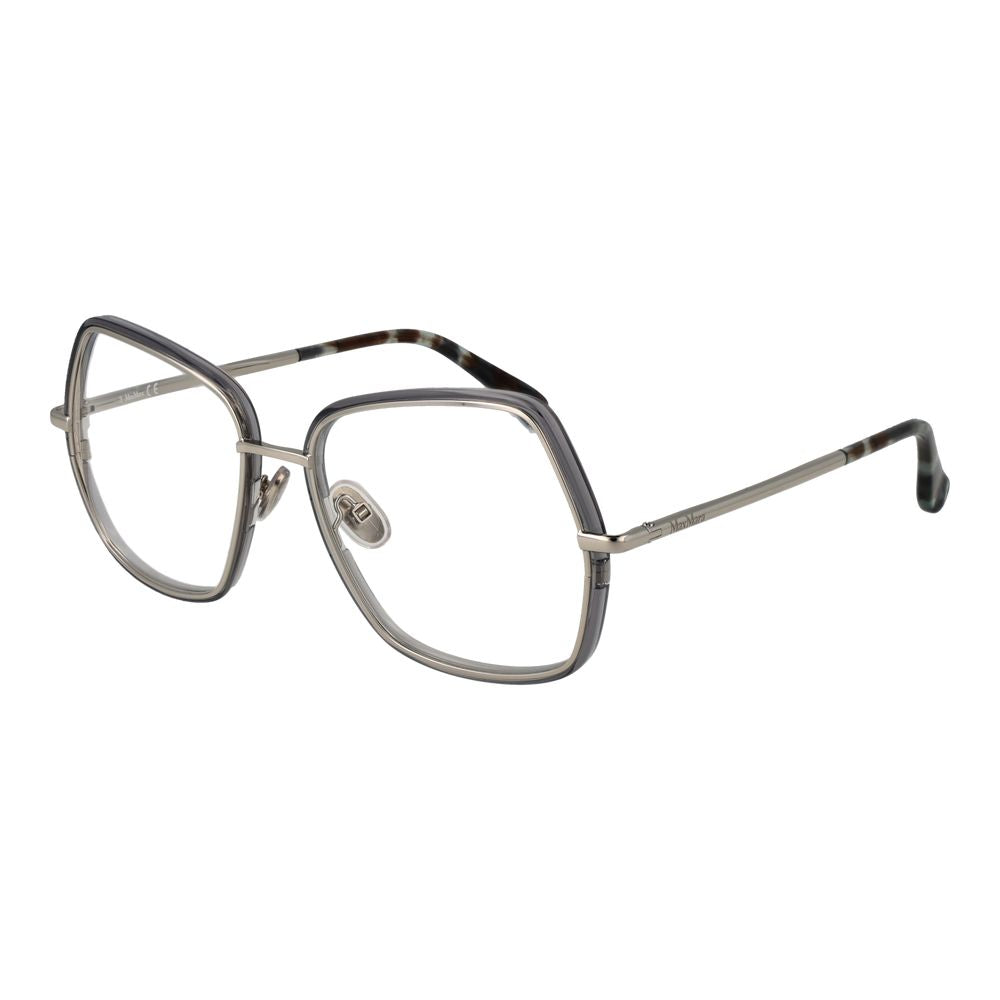 Eyeglasses Frames by Max Mara for women in metal and silver showcases a refined silhouette, detailed with a silver coloured frame finish and a sophisticated full-frame frame design.
