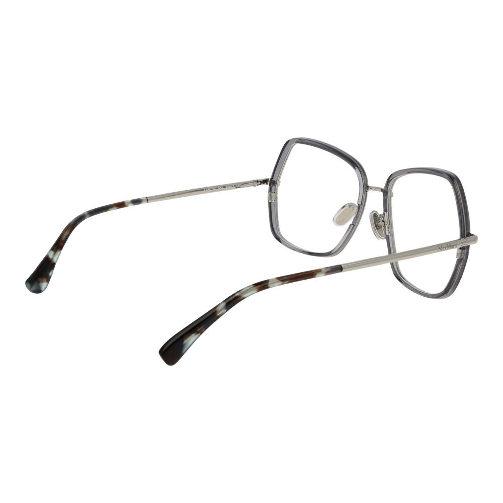 Eyeglasses Frames by Max Mara for women in metal and silver showcases an refined full-frame frame design featuring a sophisticated silver coloured frame for an refined and refined aesthetic.