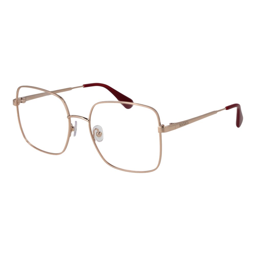 Eyeglasses Frames by Max & Co for women in metal gold features a refined silhouette, showcasing a refined gold coloured frame and full-frame frame design for a sophisticated, premium look.