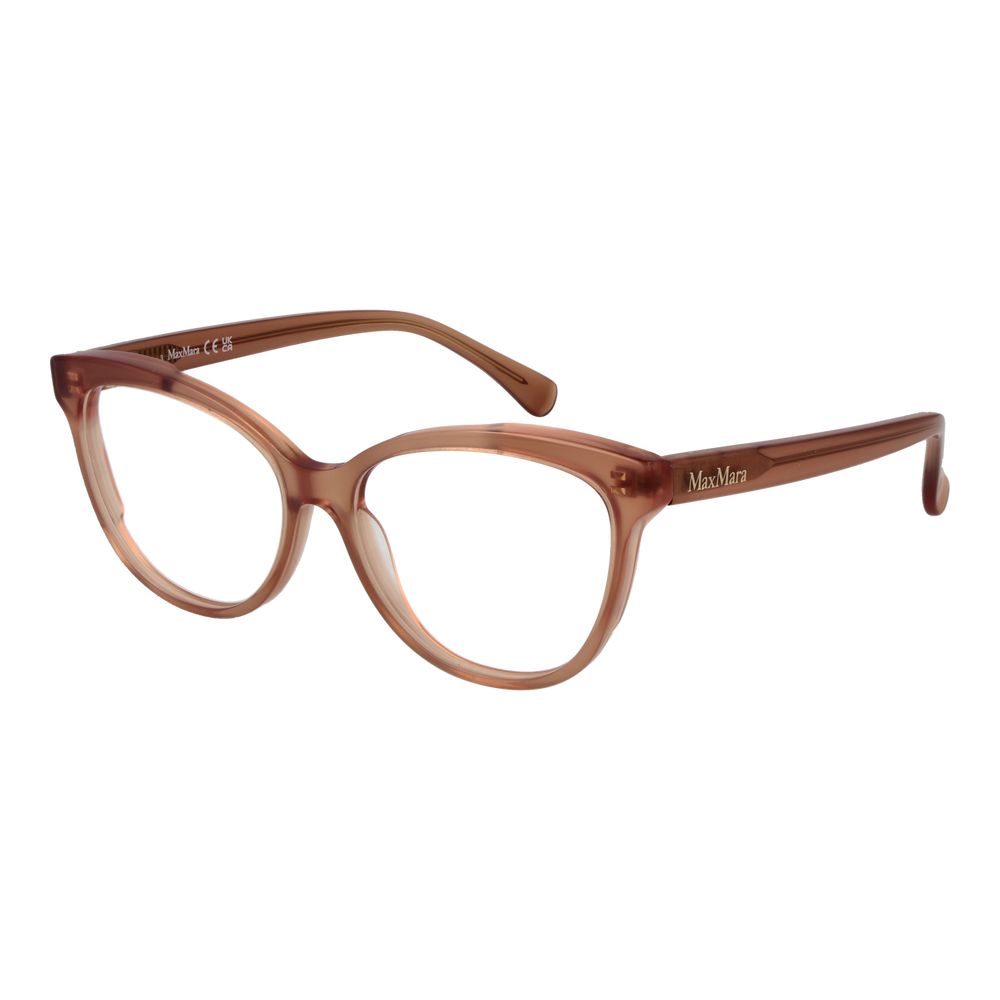 Eyeglasses Frames by Max Mara for women in acetate and brown showcases an refined full-frame frame design featuring a sophisticated brown coloured frame for an refined and refined aesthetic.