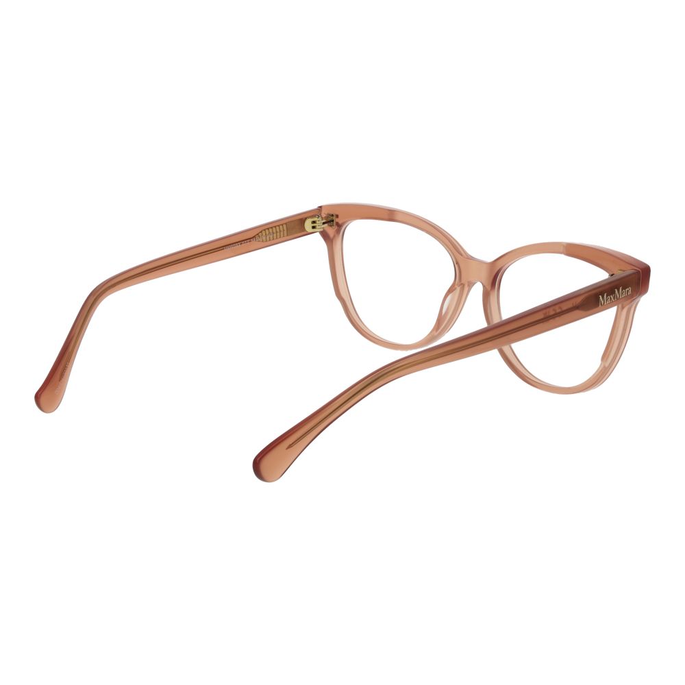 Eyeglasses Frames by Max Mara for women in acetate brown features an refined silhouette, showcasing the refined brown coloured frame and sophisticated full-frame frame design.