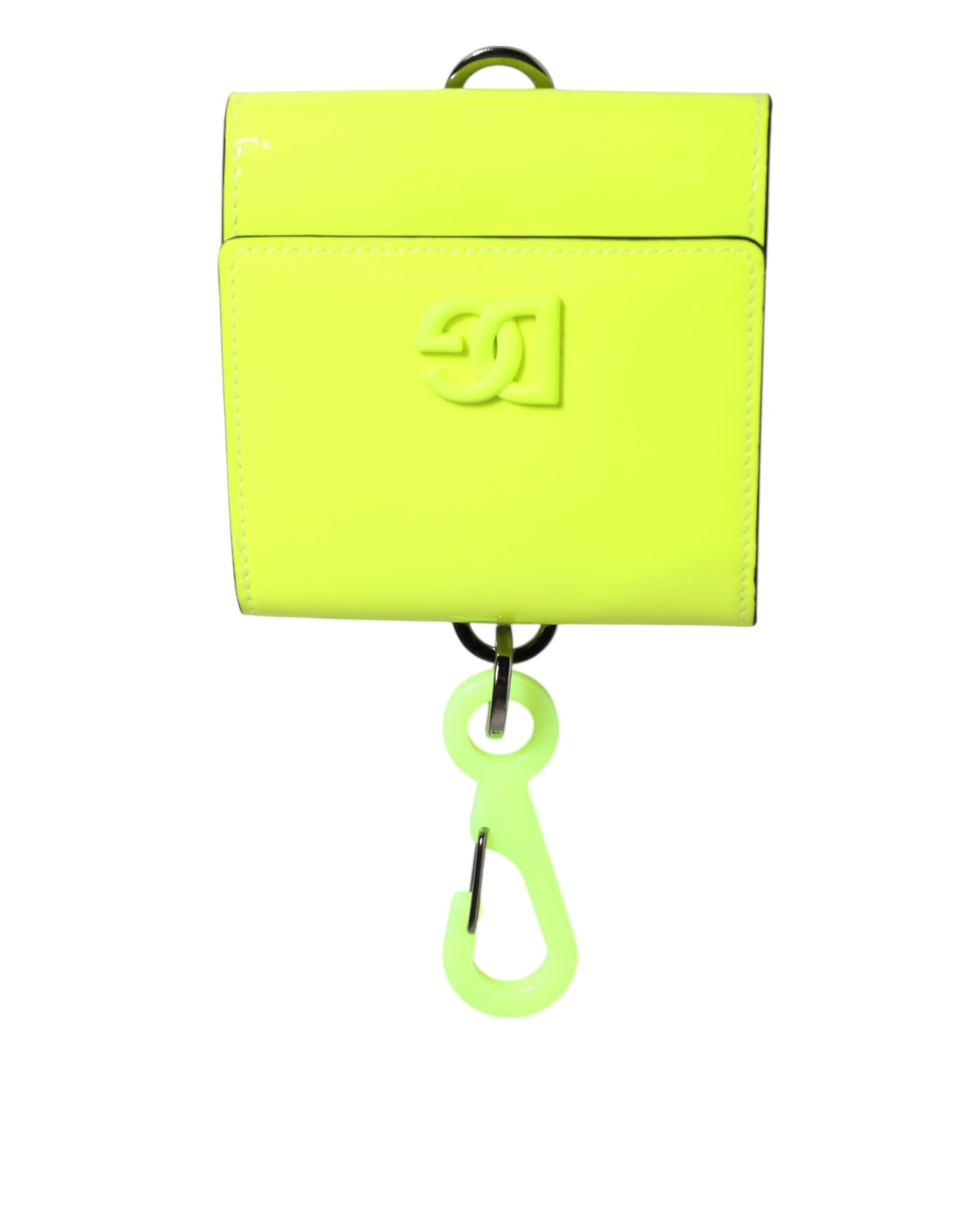 Cardholder Wallet by Dolce & Gabbana for men in calf leather green & yellow presents a refined silhouette, artfully capturing the essence of the Calf Leather Cardholder Wallet design with sophisticated card-organization bifold for a refined look.