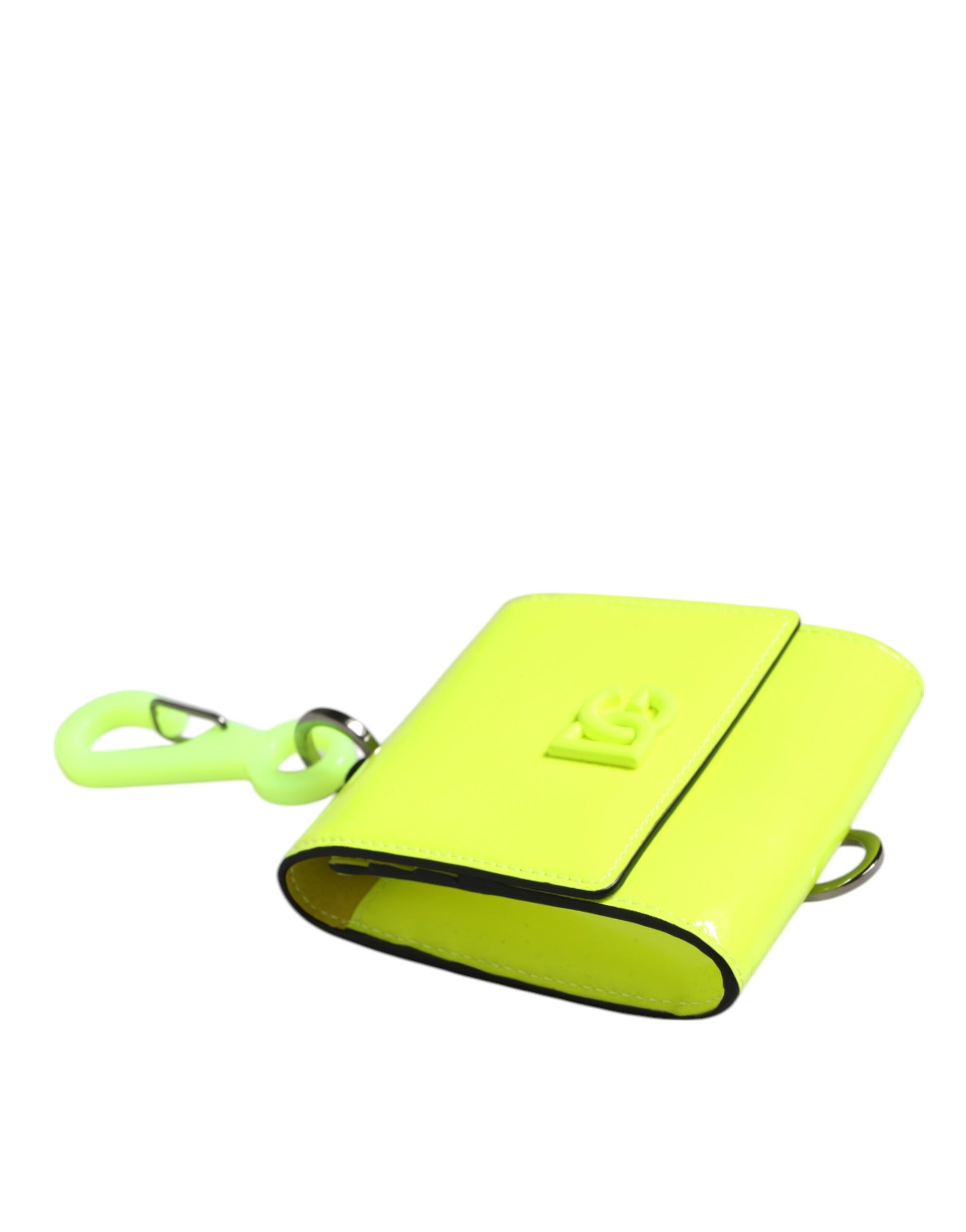 Cardholder Wallet by Dolce & Gabbana for men in calf leather green & yellow showcases a discerning silhouette, artfully capturing the essence of Calf Leather Cardholder Wallet with its functional card-organization bifold.