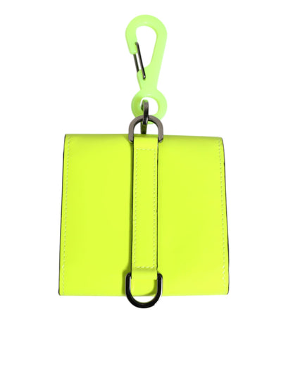 Cardholder Wallet by Dolce & Gabbana for men in calf leather green & yellow showcases a refined silhouette, artfully detailed with the signature style of the Calf Leather Cardholder Wallet and functional card-organization bifold.