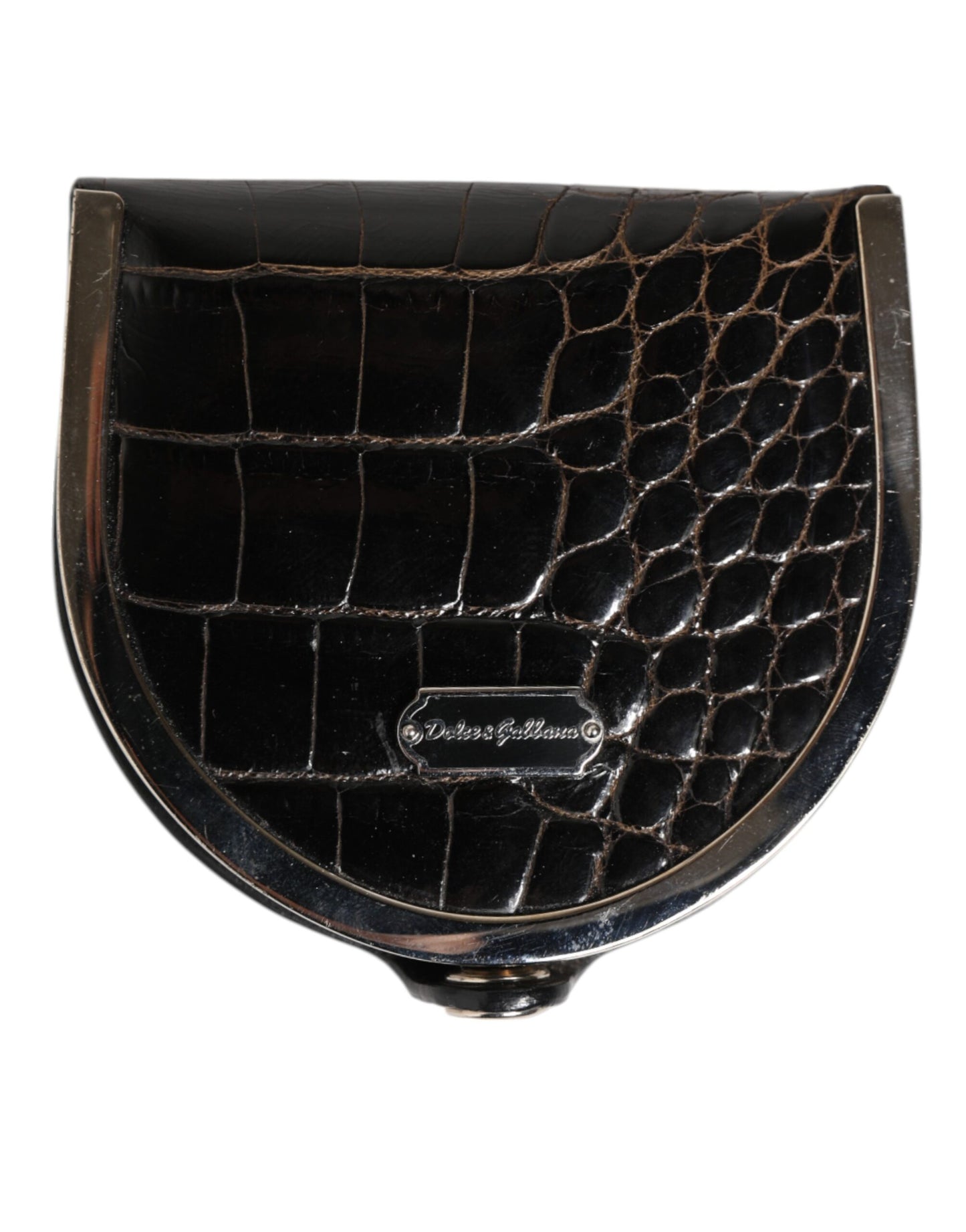 Wallet by Dolce & Gabbana for men in exotic leather black showcases a refined silhouette, artfully capturing the essence of the refined Exotic Leather Wallet design with functional coin-purse.