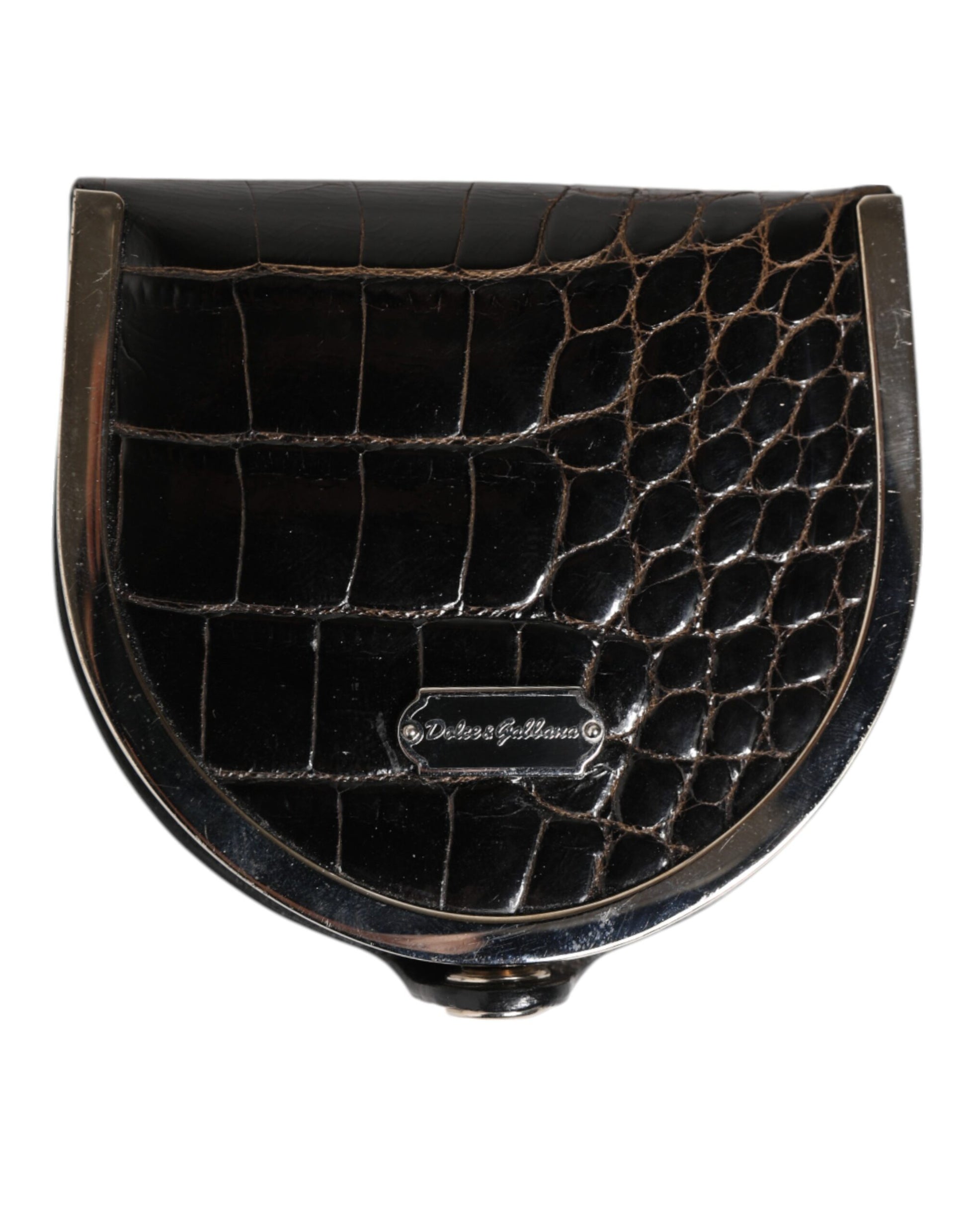 Wallet by Dolce & Gabbana for men in exotic leather black showcases a refined silhouette, artfully capturing the essence of the refined Exotic Leather Wallet design with functional coin-purse.
