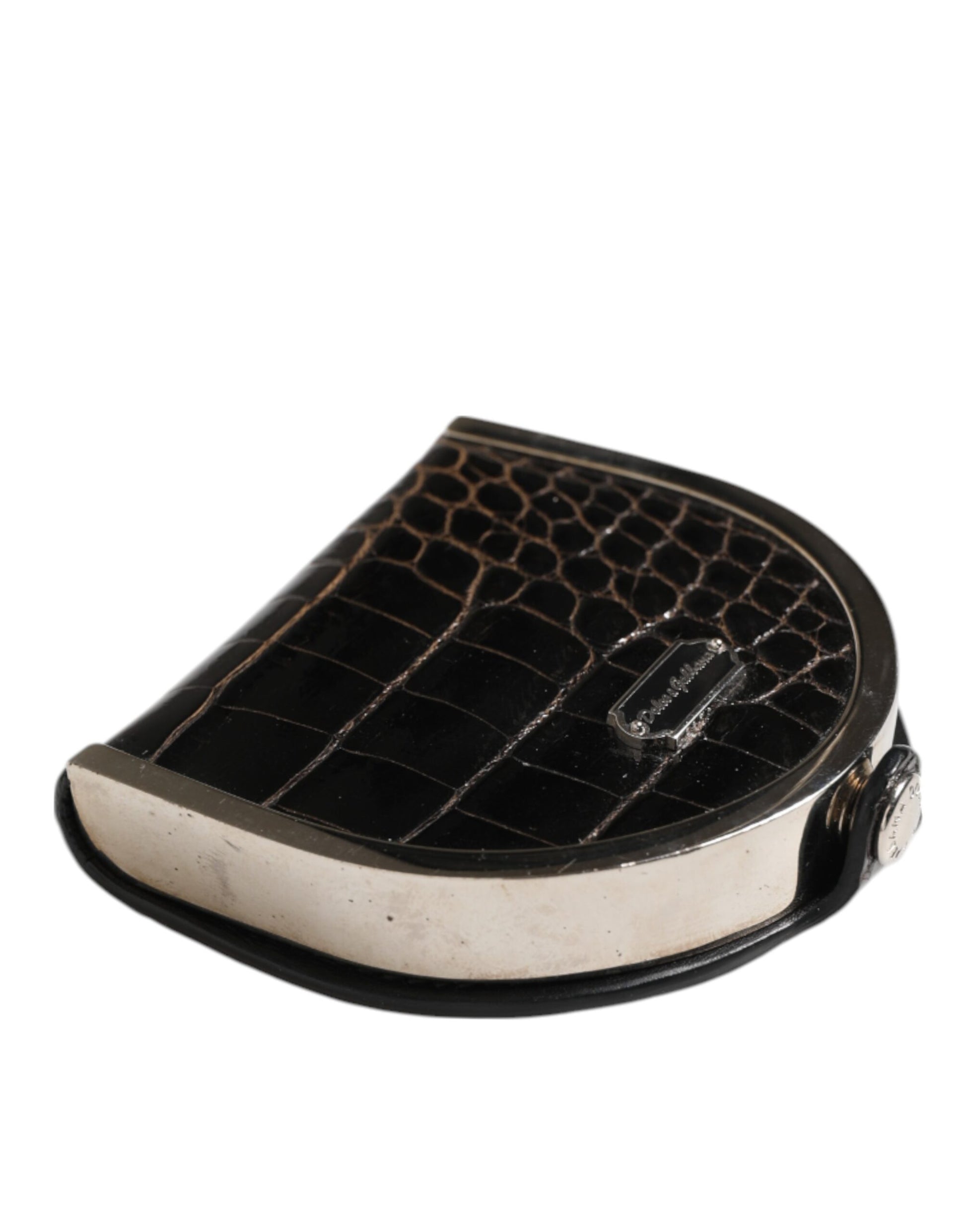 Wallet by Dolce & Gabbana for men in exotic leather black showcases a refined silhouette, artfully capturing the essence of the refined Exotic Leather Wallet design with functional coin-purse.