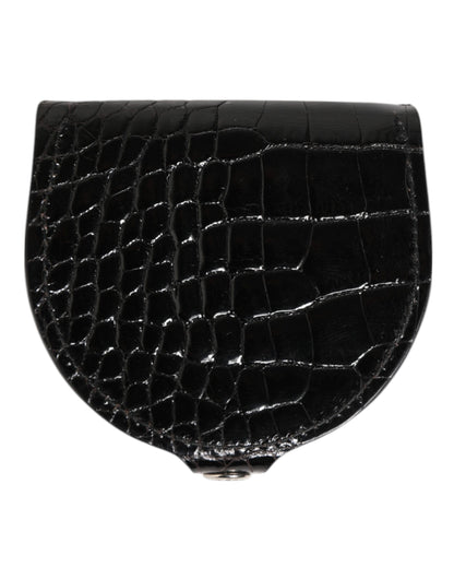Wallet by Dolce & Gabbana for men in exotic leather black presents a architectural silhouette from the Exotic Leather Wallet collection, showcasing architectural coin-purse for a architectural finish.