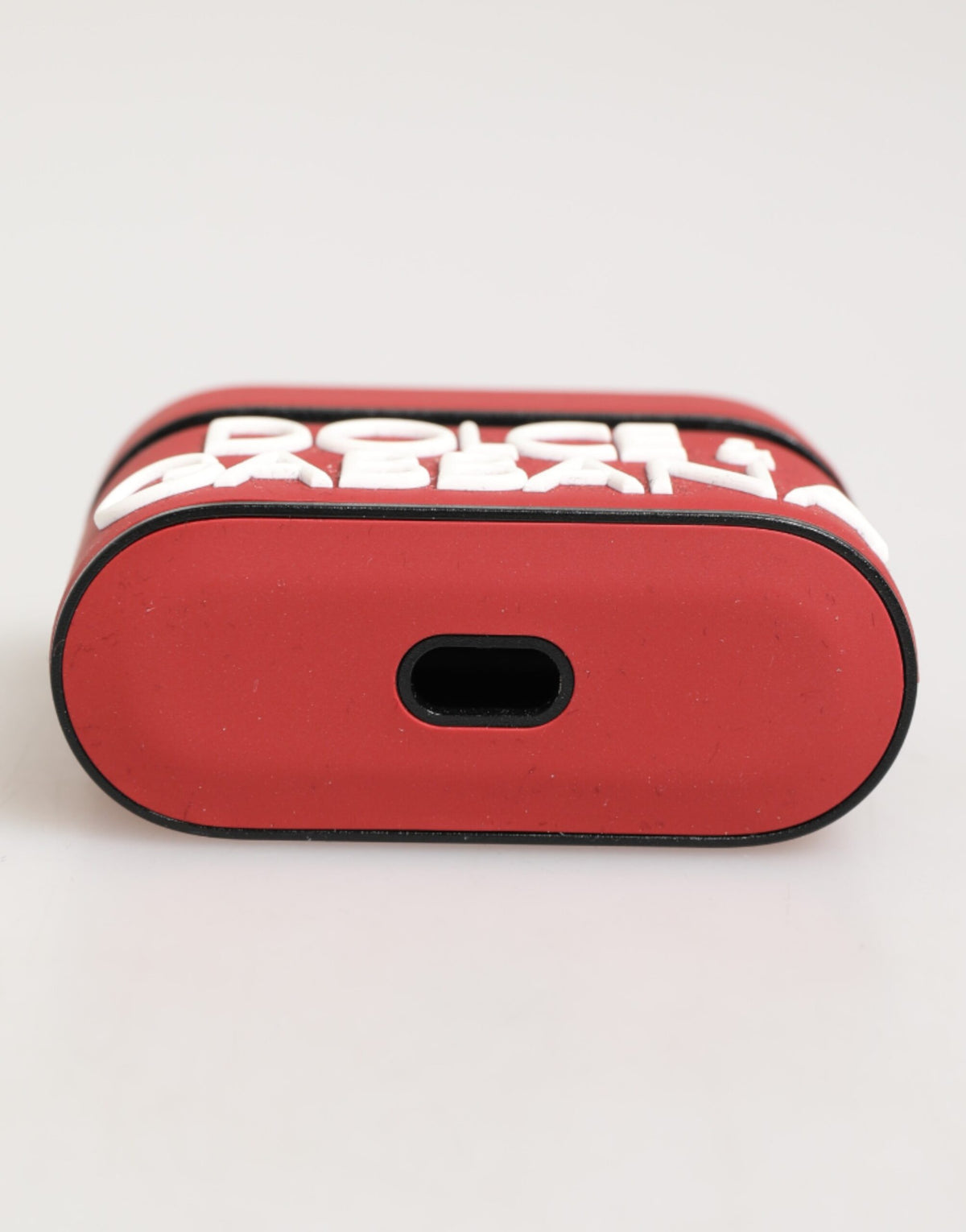Dolce & Gabbana Polycarbonate PVC Rubber & Silicone Earbuds Carrying Case - Red White