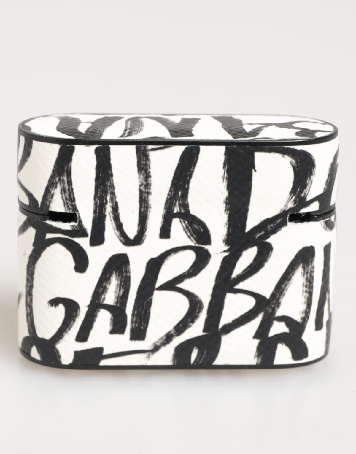 Dolce & Gabbana Leather Earbuds Carrying Case - Black White Monogram Print