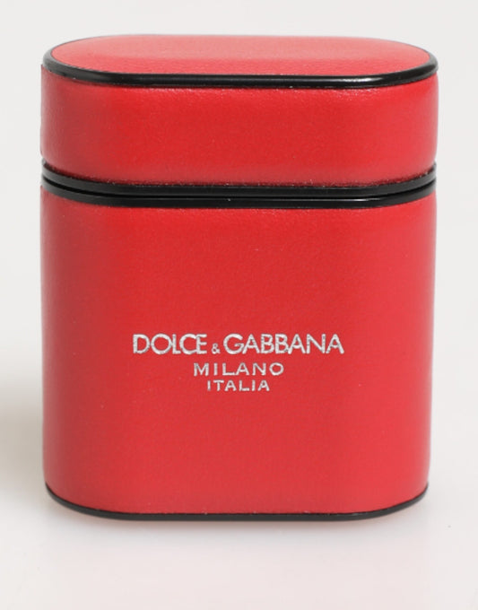 Earbuds Carrying Case by Dolce & Gabbana for unisex in stretch nylon red, white & print presents a avant-garde silhouette, showcasing the avant-garde design of this Calfskin Leather Earbuds Carrying Case with a avant-garde finish.
