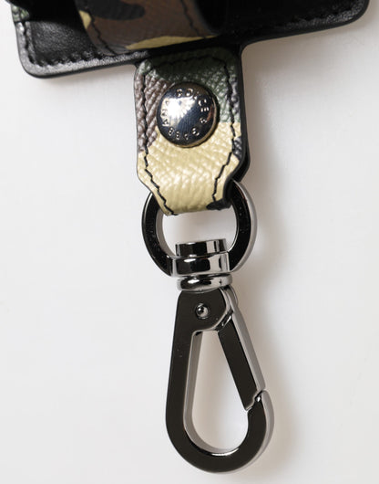 Dolce & Gabbana Leather & Metal Earbuds Carrying Case - Multicolor Camouflage