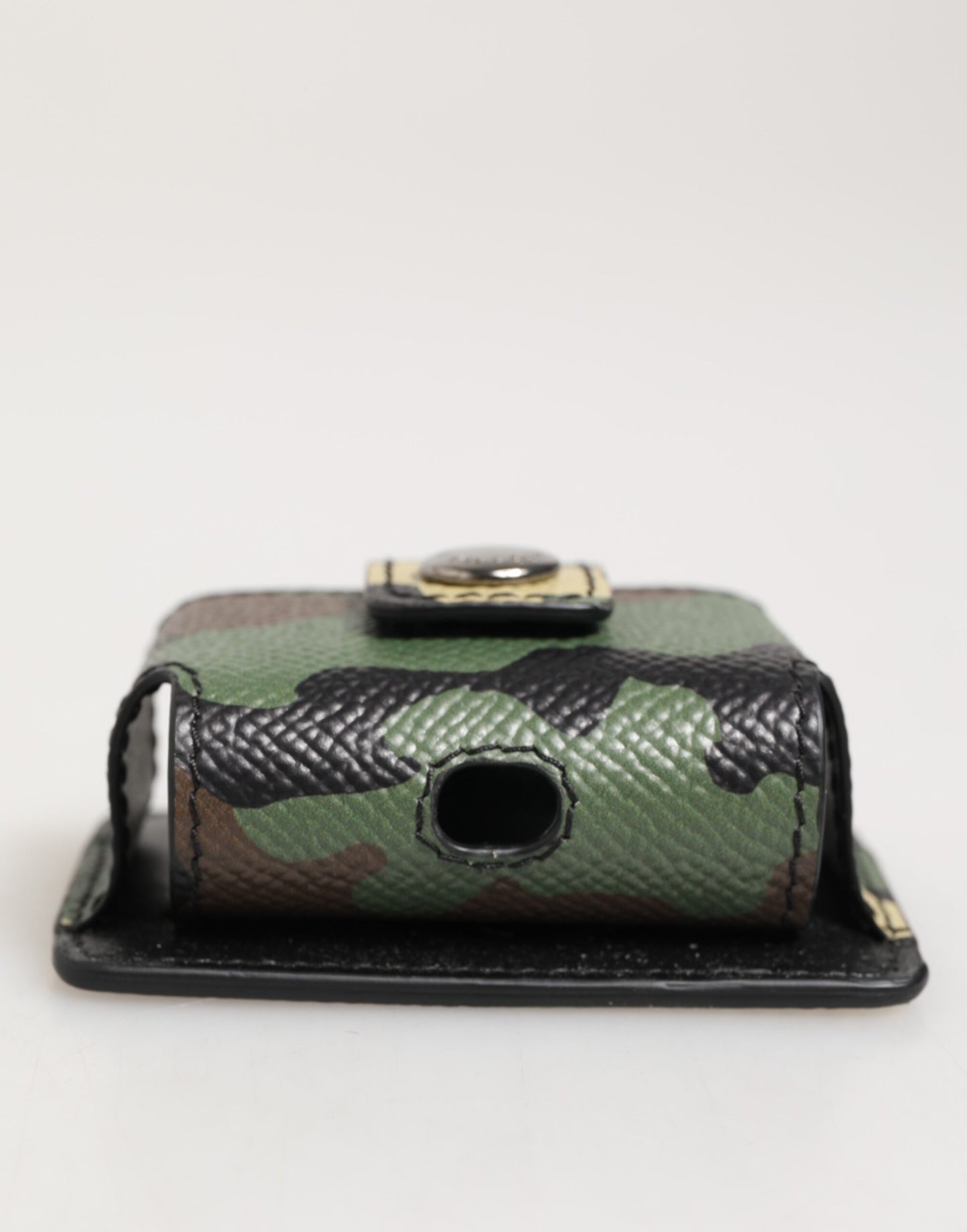 Dolce & Gabbana Multicolor Camouflage Leather Metal Accessory  Airpods Case
