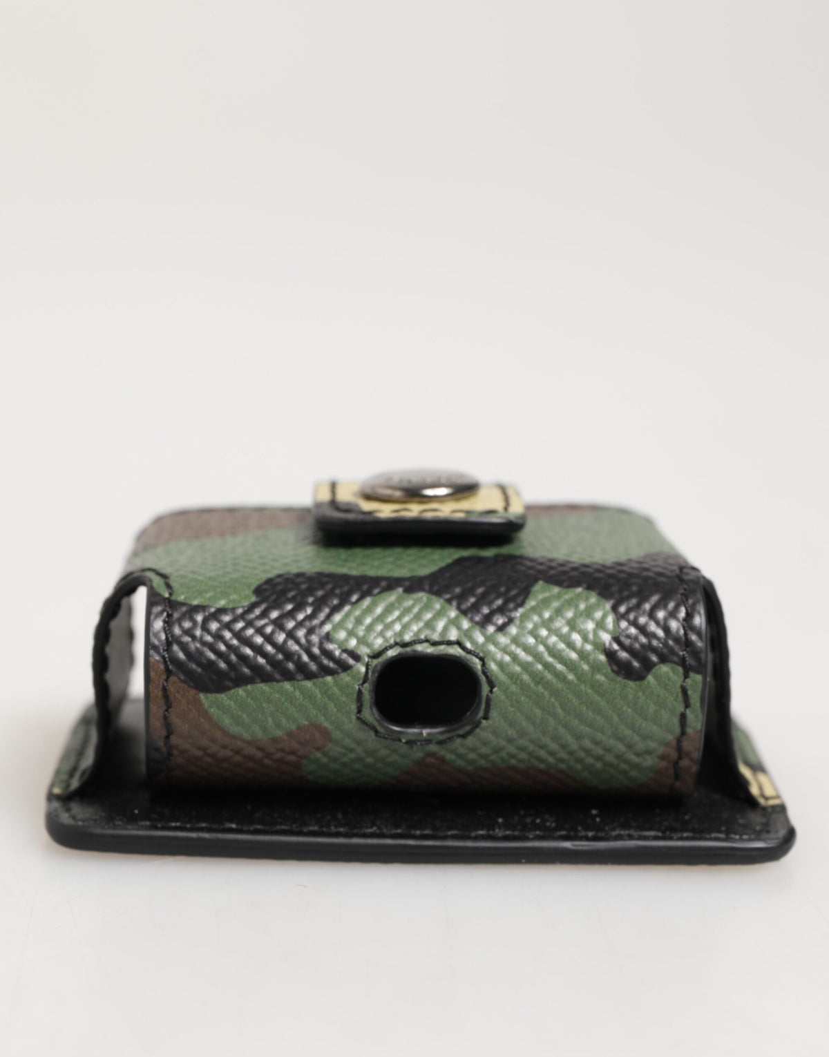 Dolce & Gabbana Leather & Metal Earbuds Carrying Case - Multicolor Camouflage