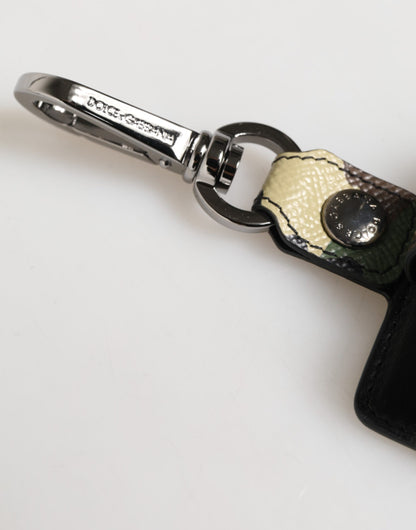 Dolce & Gabbana Leather & Metal Earbuds Carrying Case - Multicolor Camouflage