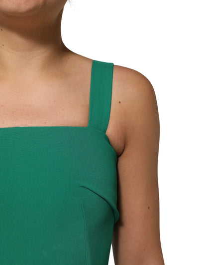 Dolce & Gabbana Dark Green Sleeveless Rayon Bodycon Dress