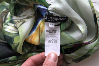 Dolce & Gabbana Multicolor Silk Jungle Print Women Maxi Dress