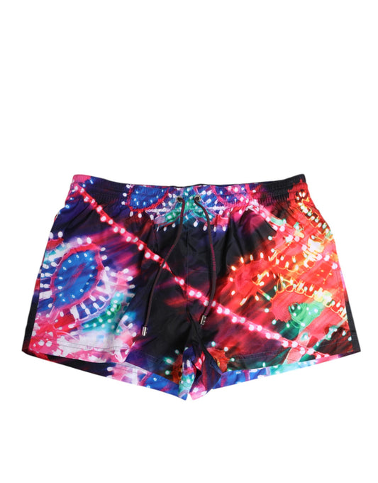 Dolce & Gabbana Men's Polyester Swim Shorts - Multicolor Print