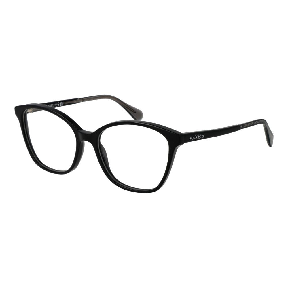 Eyeglasses Frames by Max & Co for women in acetate and black showcases an refined full-frame frame design featuring a sophisticated black coloured frame for an refined and refined aesthetic.