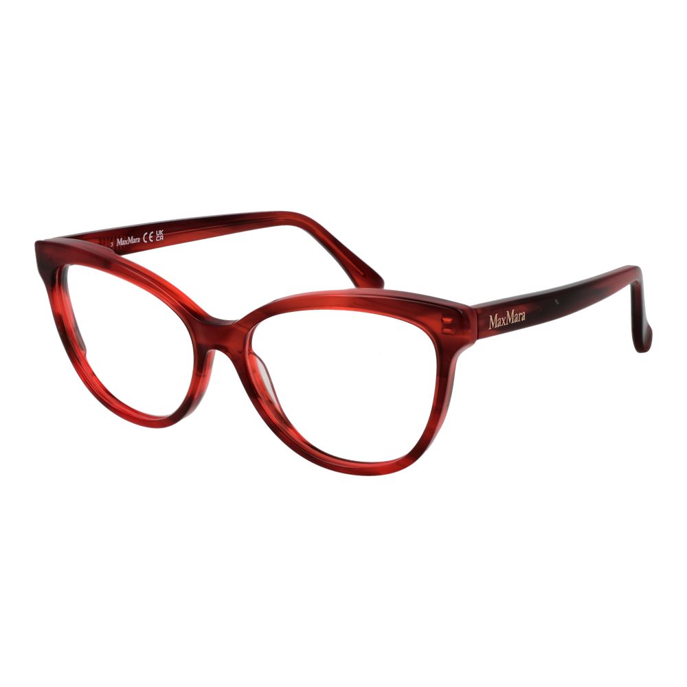 Eyeglasses Frames by Max Mara for women in acetate red showcases a refined full-frame frame design with a refined red coloured frame finish for a refined and sophisticated look.