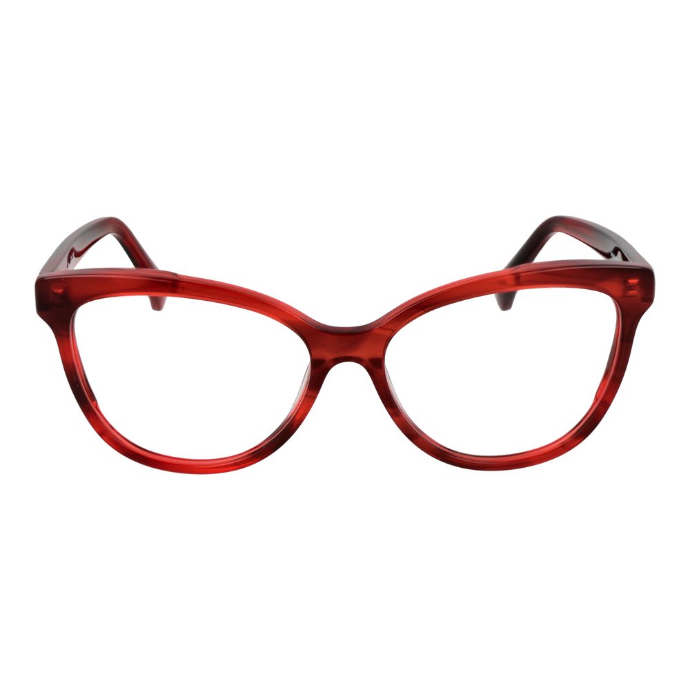 Eyeglasses Frames by Max Mara for women in acetate red features an refined silhouette, showcasing the refined red coloured frame and sophisticated full-frame frame design.