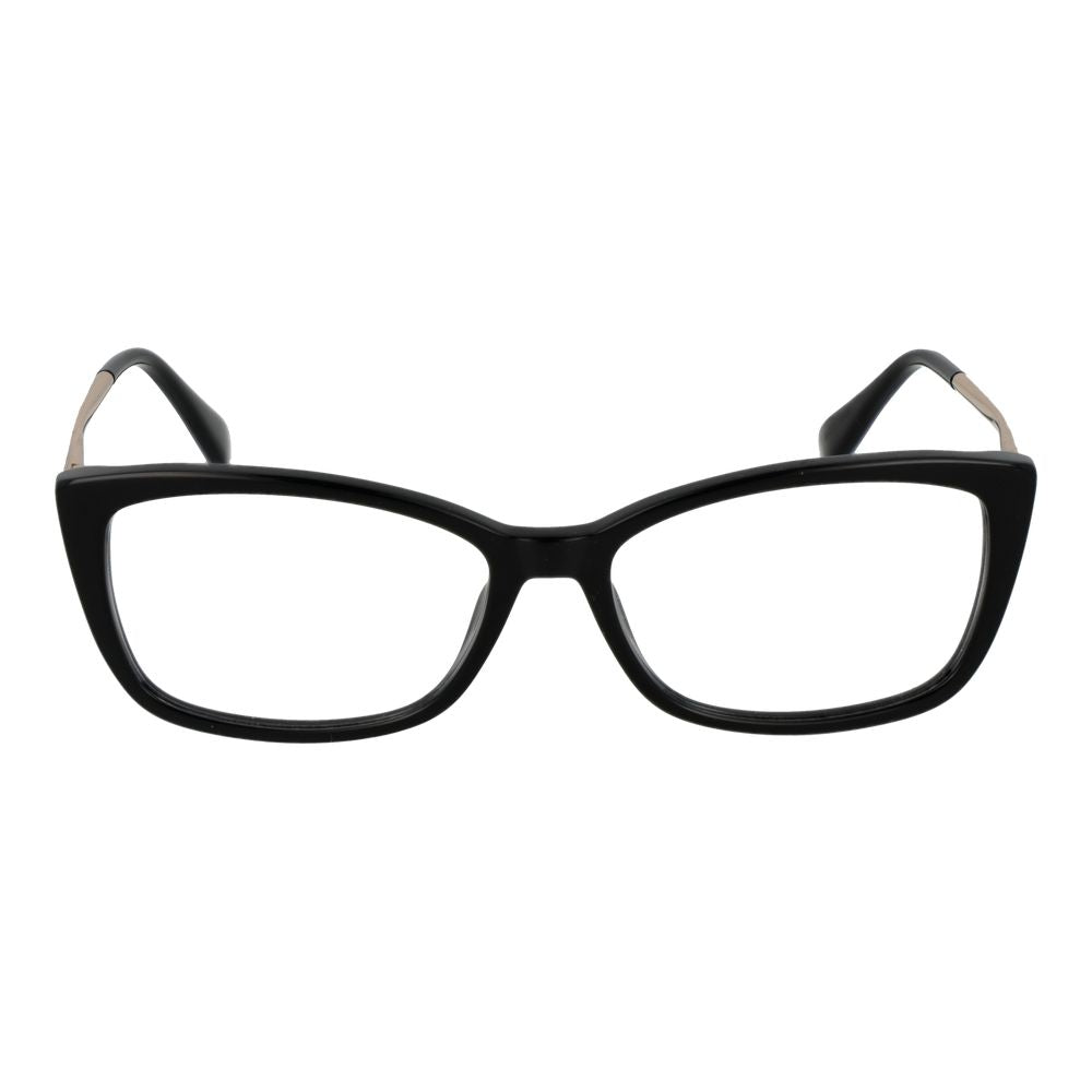 Eyeglasses Frames by Max Mara for women in plastic and black showcases a refined silhouette, detailed with a black coloured frame finish and a sophisticated full-frame frame design.