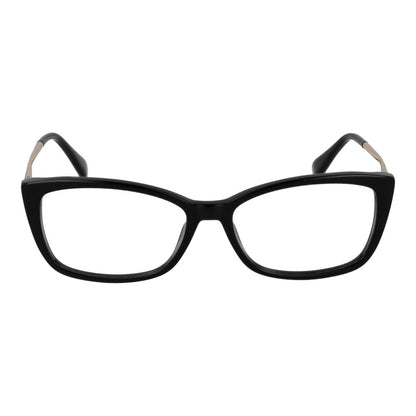 Eyeglasses Frames by Max Mara for women in plastic and black showcases a refined silhouette, detailed with a black coloured frame finish and a sophisticated full-frame frame design.