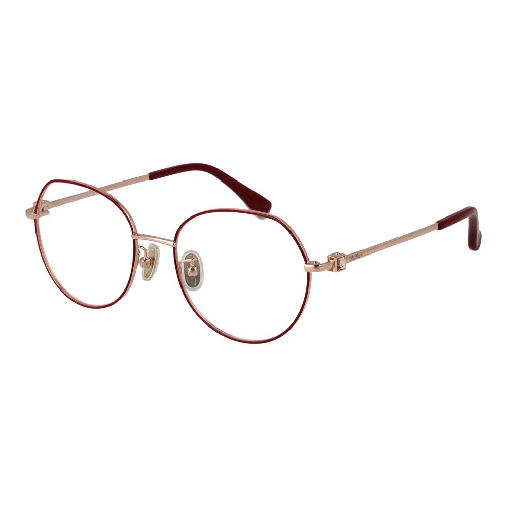 Eyeglasses Frames by Max Mara for women in metal red features an refined silhouette, showcasing the refined red coloured frame and sophisticated full-frame frame design.