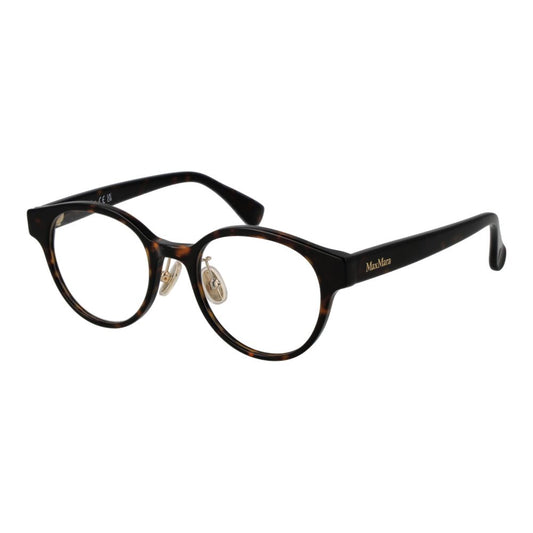 Eyeglasses Frames by Max Mara for women in acetate brown features a refined silhouette, showcasing a refined brown coloured frame and full-frame frame design for a sophisticated, premium look.