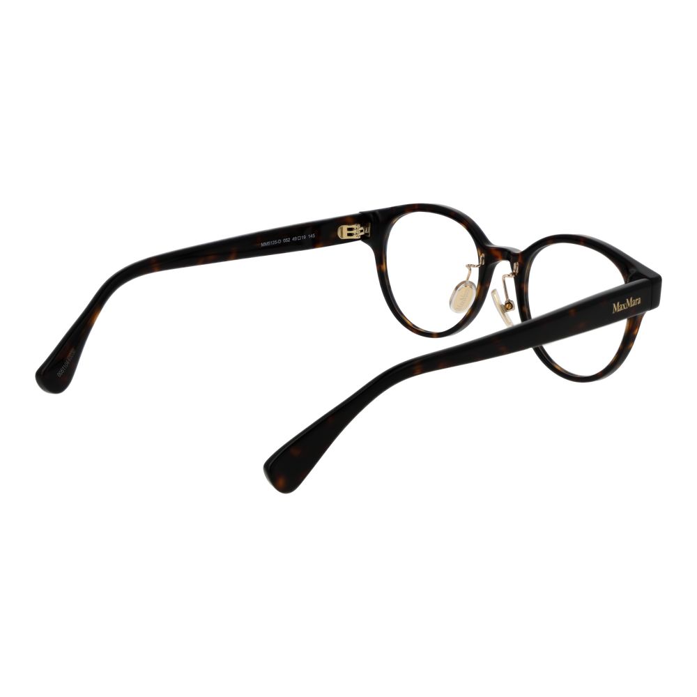 Eyeglasses Frames by Max Mara for women in acetate and brown showcases a refined silhouette, detailed with a brown coloured frame finish and a sophisticated full-frame frame design.