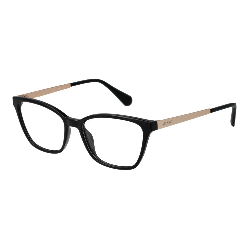 Eyeglasses Frames by Max & Co for women in plastic black features a refined silhouette, showcasing a refined black coloured frame and full-frame frame design for a sophisticated, premium look.