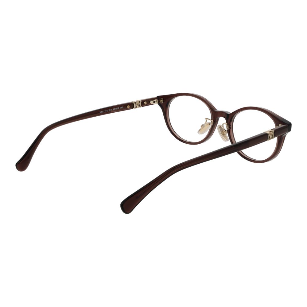 Eyeglasses Frames by Max Mara for women in acetate brown showcases a reflective silhouette, artfully incorporating a sophisticated brown coloured frame with a distinct full-frame frame design.