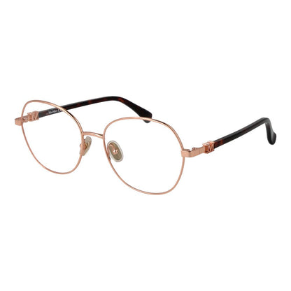 Eyeglasses Frames by Max Mara for women in metal and rose-gold showcases an refined full-frame frame design featuring a sophisticated rose-gold coloured frame for an refined and refined aesthetic.